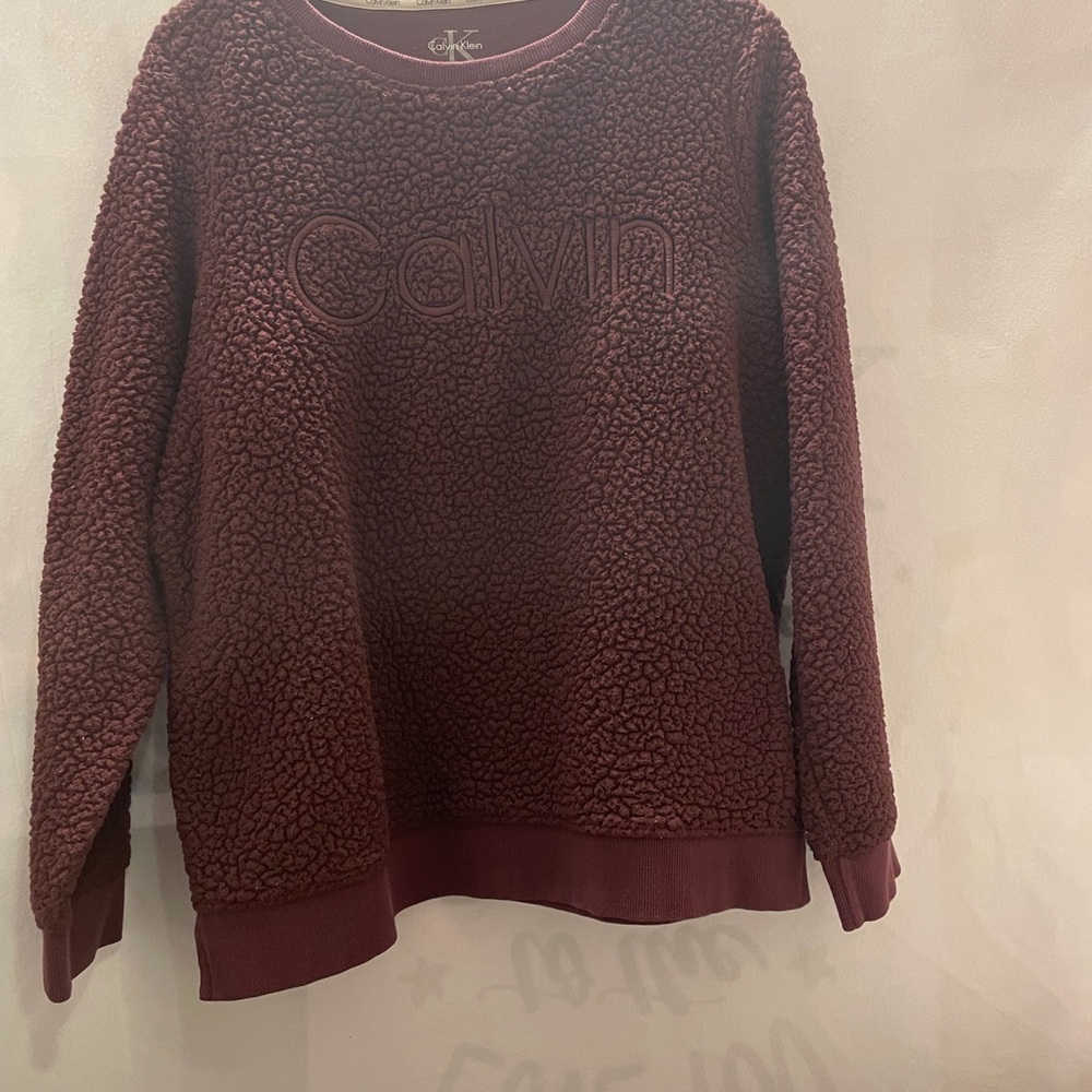 Calvin Klein Women's Textured Maroon Sweater